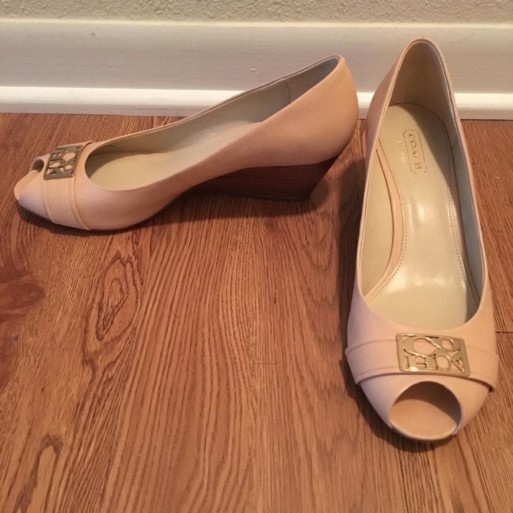 Coach peep toe wedge (low heel, size 8)